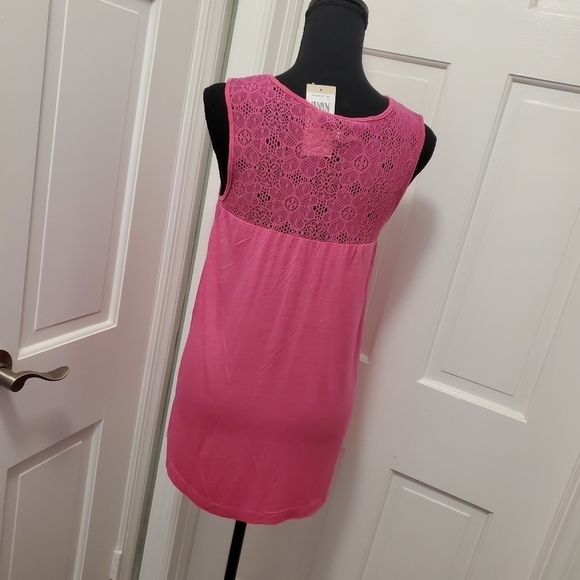 NWT BCBGeneration Strawberry Pink Knit Top Size Small, Retail $68, Lace Colorful - Picture 3 of 8